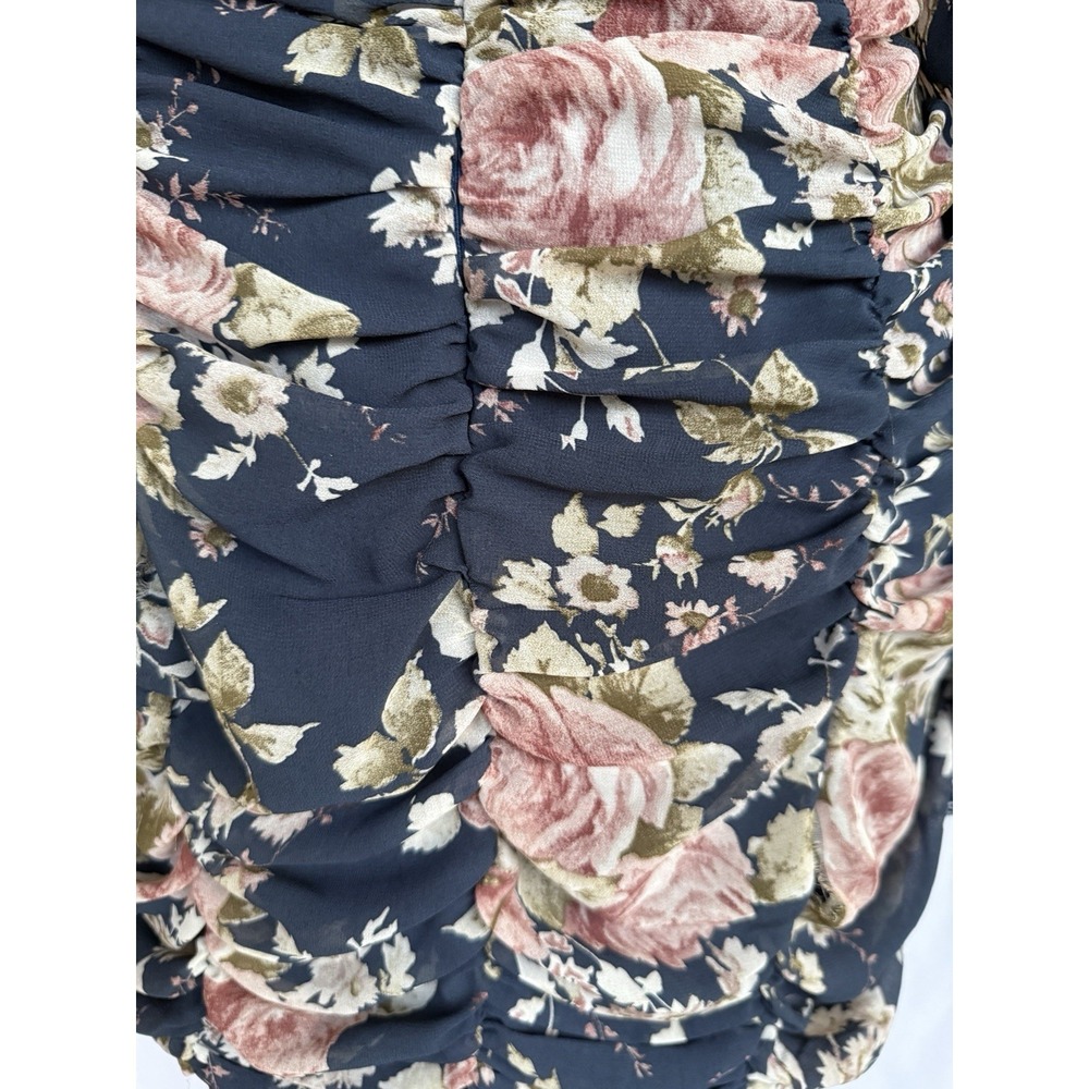 Luxxel Milkmaid Floral Lace Mini Dress Size‎ L Cocktail Flirty Sheer Party Club - Picture 11 of 16